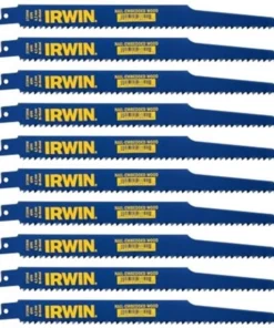 IRWIN Reciprocating Saw Blades 10-Pack Bi-Metal 9-in 6-TPI Wood/Nail Embedded Cutting Reciprocating Saw Blade