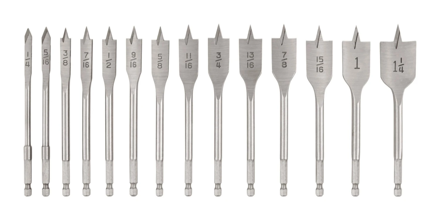 IRWIN Woodboring Drill Bits Classic 14-Piece Assorted Woodboring Spade Drill Bit Set 3 IRWIN Woodboring Drill Bits Classic 14-Piece Assorted Woodboring Spade Drill Bit Set