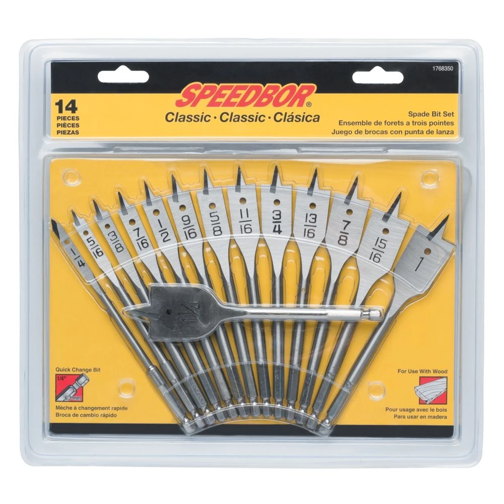 IRWIN Woodboring Drill Bits Classic 14-Piece Assorted Woodboring Spade Drill Bit Set 4 IRWIN Woodboring Drill Bits Classic 14-Piece Assorted Woodboring Spade Drill Bit Set - Image 2