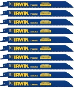 IRWIN Reciprocating Saw Blades 10-Pack Bi-Metal 8-in 18-TPI Metal Cutting Reciprocating Saw Blade
