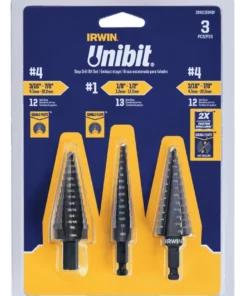 IRWIN Step Drill Bits Unibit 3PC STP BT Set #1 #4 #4