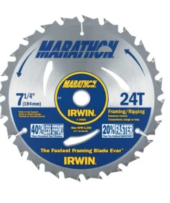 IRWIN Circular Saw Blades Marathon 7-1/4-in 24-Tooth Segmented Carbide Circular Saw Blade